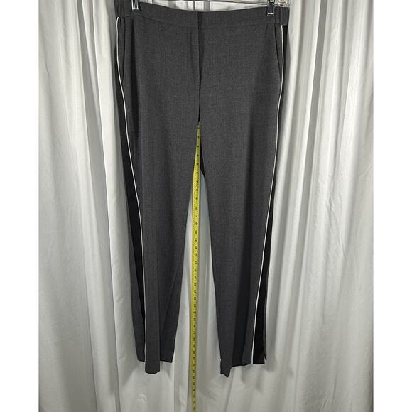 Ann Taylor Sides Stripes Zipper Hem Trousers Gray Black White L academia 89-04 - Picture 9 of 14